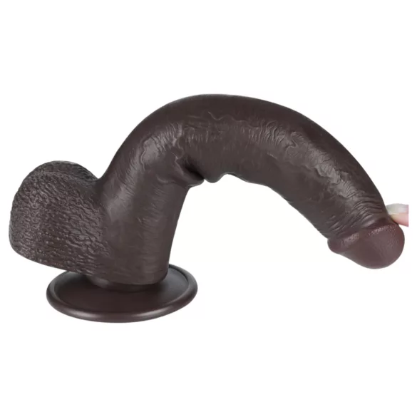 Lovetoy - dildo med sugkopp - dubbelskiktsdesign - brun 20,8 cm