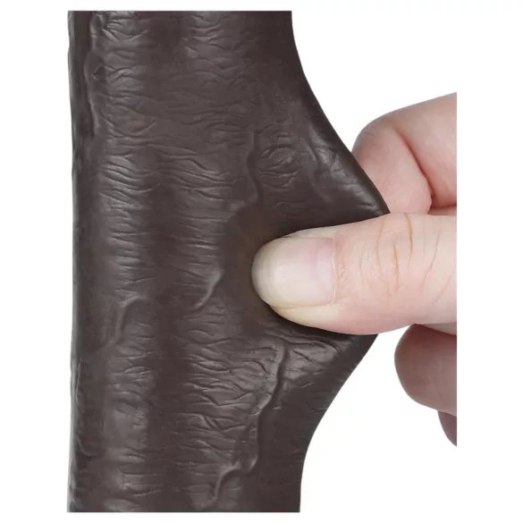 Lovetoy - dildo med sugkopp - dubbelskiktsdesign - brun 20,8 cm