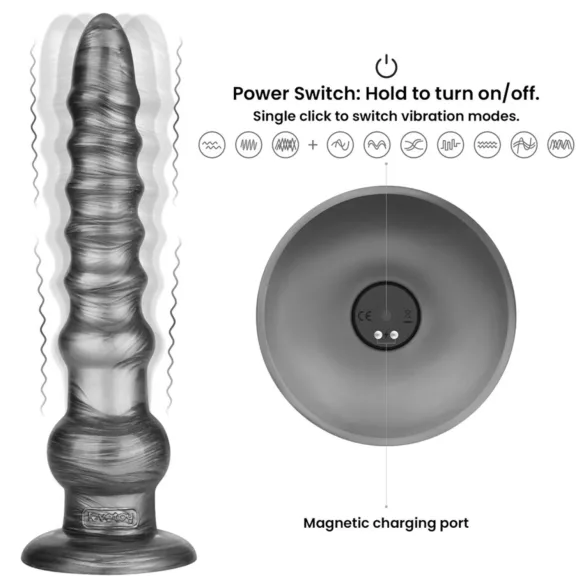 Lovetoy King Sized - vibrator stor storlek - 32 cm - grå