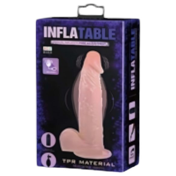 Baile - uppblåsbar dildo med vibrator - naturfärg
