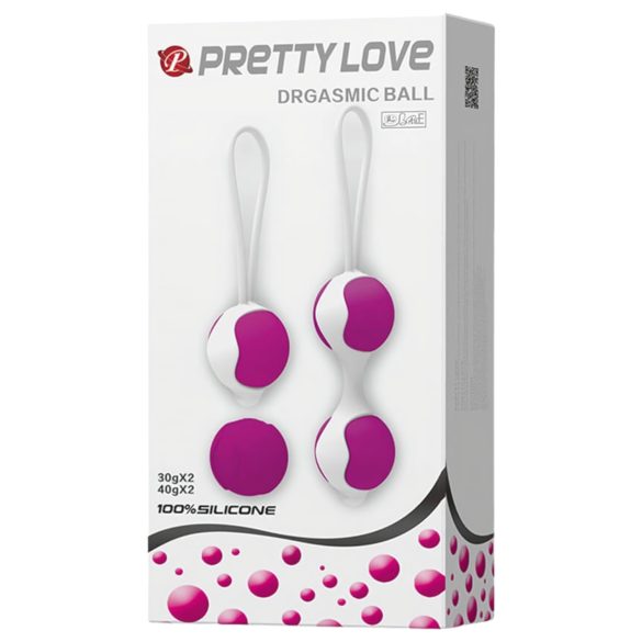Pretty Love Orgasmic - Justerbart Geishakulor Set (vit-lila)