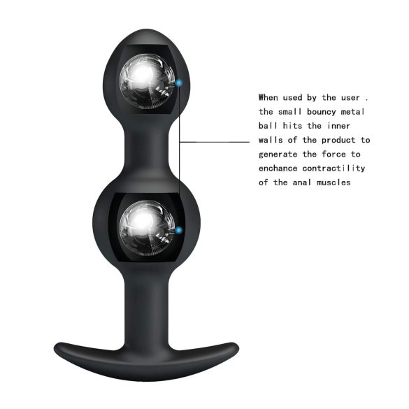 Pretty Love - analdildo med inre kulor - svart