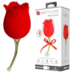   Pretty Love Rose Lover - klitorisstimulator och vibrator - tungformad - röd