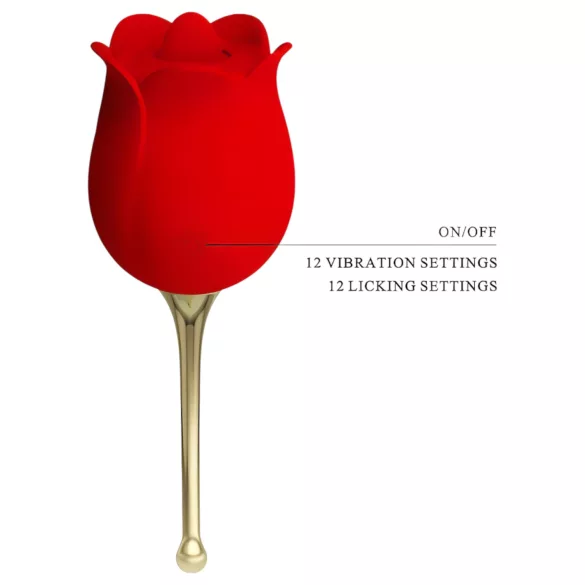 Pretty Love Rose Lover - klitorisstimulator och vibrator - tungformad - röd