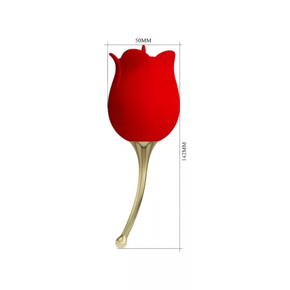 Pretty Love Rose Lover - klitorisstimulator och vibrator - tungformad - röd