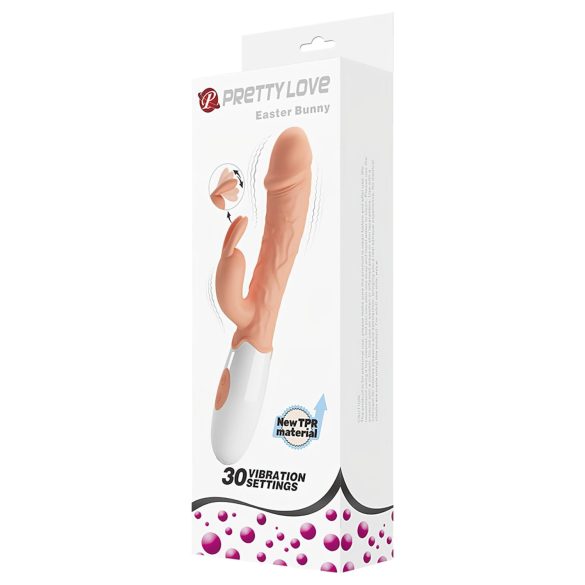 Pretty Love Easter Bunny - rabbitvibrator med klitorisstimulans - natur
