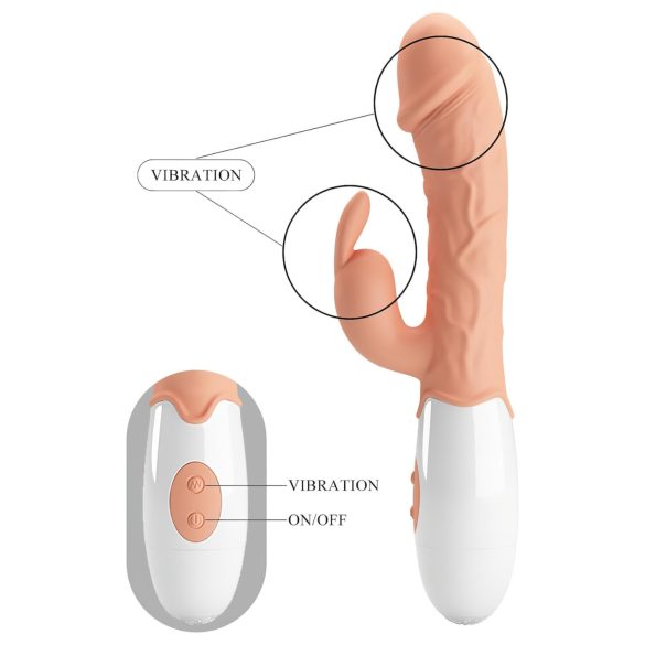 Pretty Love Easter Bunny - rabbitvibrator med klitorisstimulans - natur
