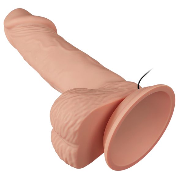 Baile Zebulon - realistisk dildo med pung - vibrator - 19cm - hudfärgad