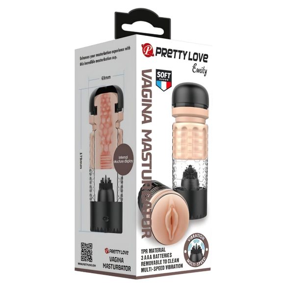 Pretty Love Emily - realistisk onaniprodukt vagina - svart