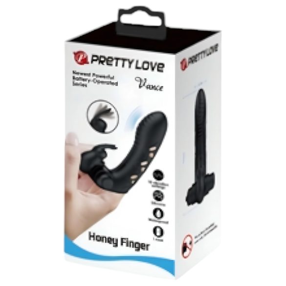 Pretty Love Vance - finger vibrator med klitorisstimulering - svart