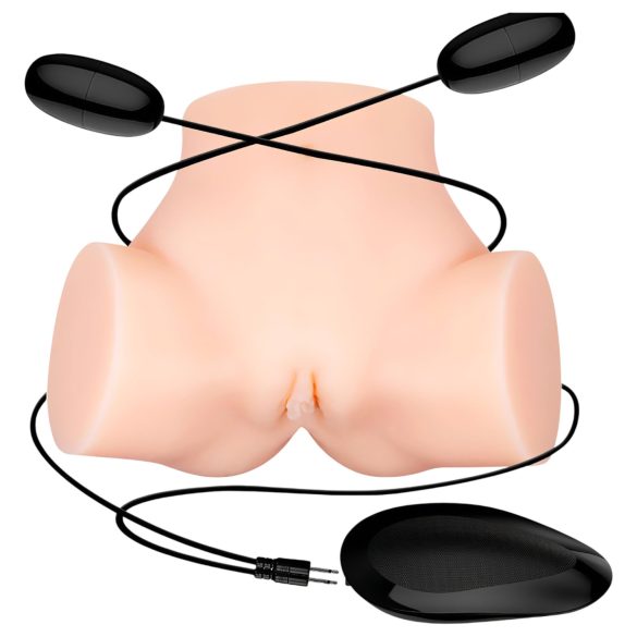 Crazy Bull - realistisk vibrator onanipupa - hudfärgad