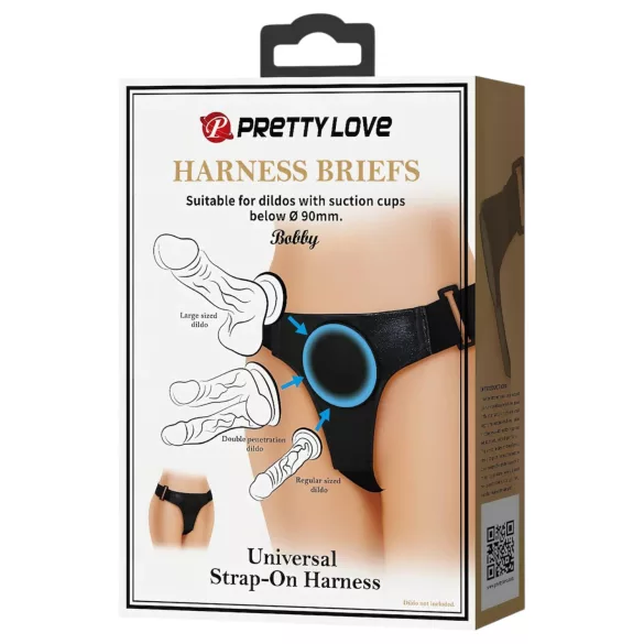 Pretty Love Bobby - universella strap-on sele-trosor (svart)