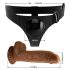 Pretty Love Sele - universell med dildo - 17 cm (svart)