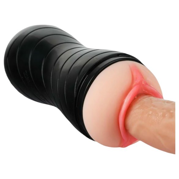 Vibeconnect - Realistisk mun och vaginamasturbator (natur-svart)
