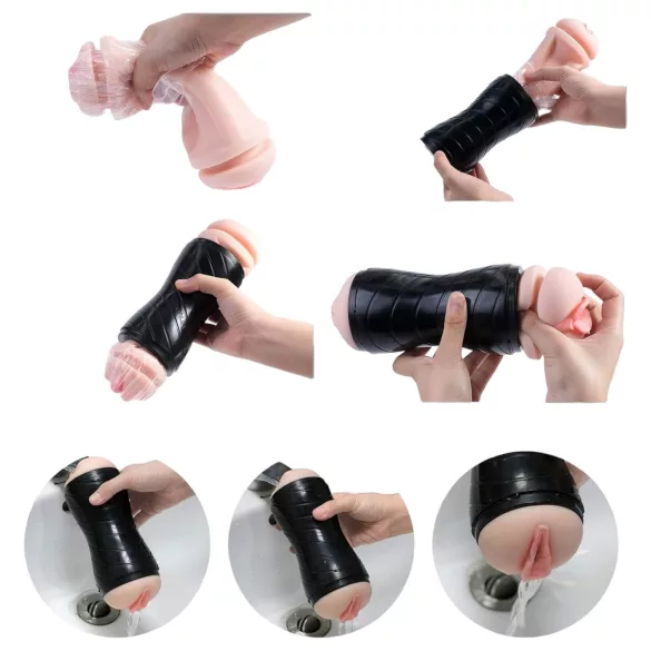 Vibeconnect - masturbator med mun och vagina - realistisk - natur/svart