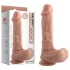 Dual Density - realistisk dildo med sugkopp och kulor - 20 cm (naturfärg)