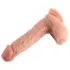 Dual Density - realistisk dildo med sugkopp och kulor - 20 cm (naturfärg)