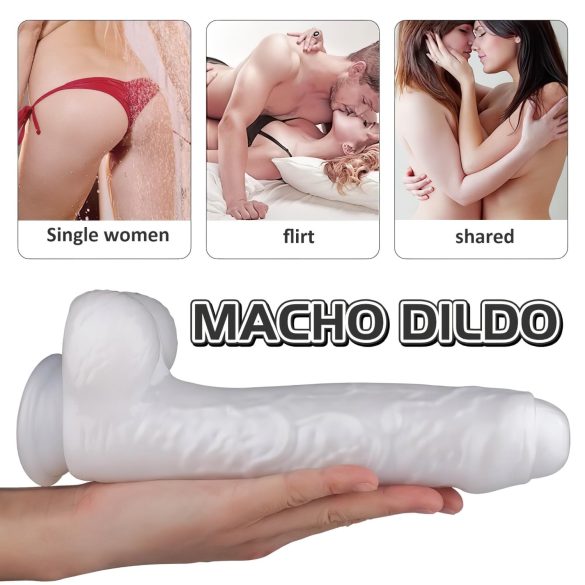 Sex HD Martin - realistisk dildo med sugkopp och pung - vit