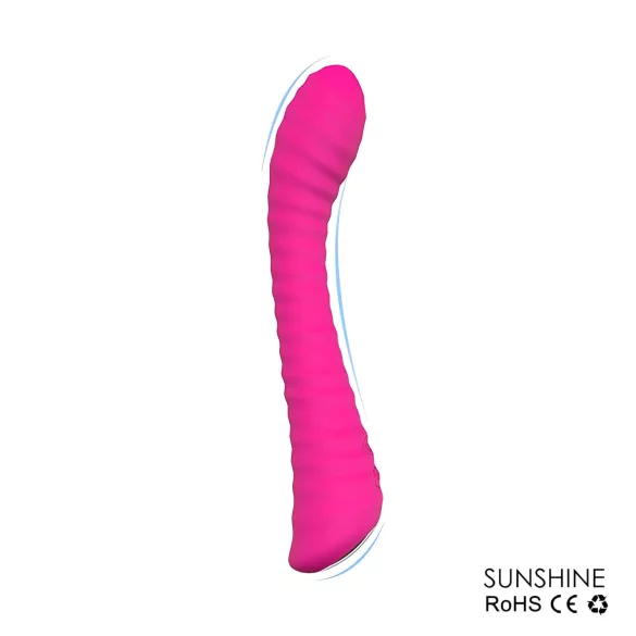 Sex HD Sunshine - G-punktsvibrator uppladdningsbar räfflad silikon rosa