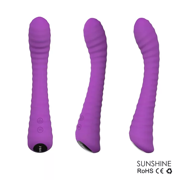 Sex HD Sunshine - G-punktvibrator uppladdningsbar räfflad silikon lila
