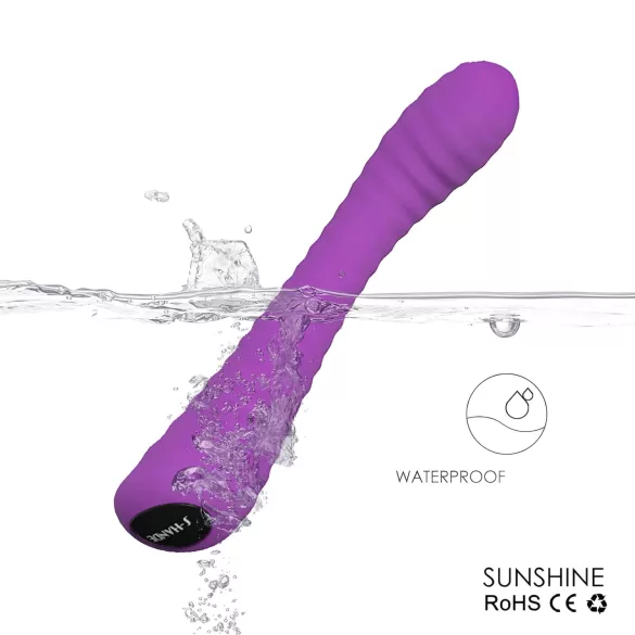 Sex HD Sunshine - G-punktvibrator uppladdningsbar räfflad silikon lila