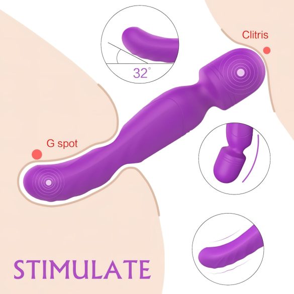 Sex HD Iris - vibrator med värme och dubbla motorer - lila