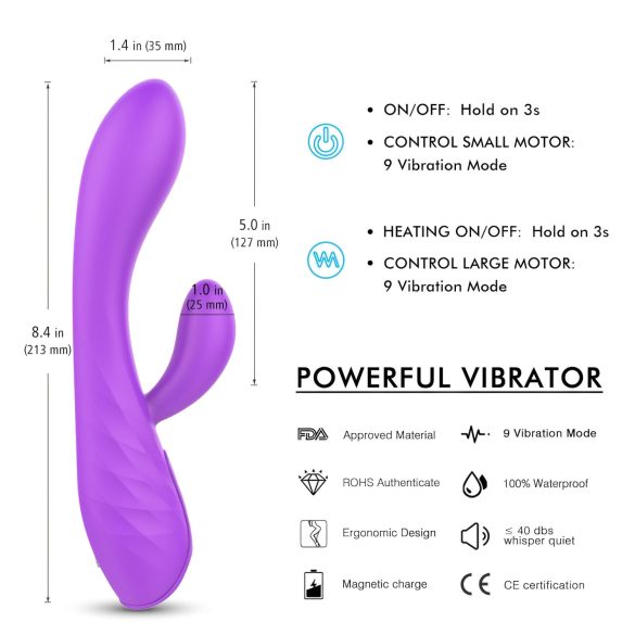 Sex HD Muses - uppladdningsbar vibrator - vattentät - lila