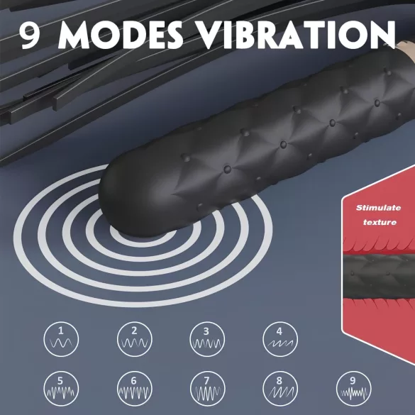 Sex HD Bloody Mary - vibrator och piska - uppladdningsbar vattentät - svart