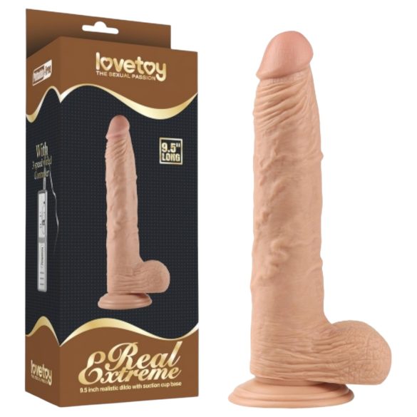 Lovetoy Real Extreme - dildo med sugpropp - 24 cm