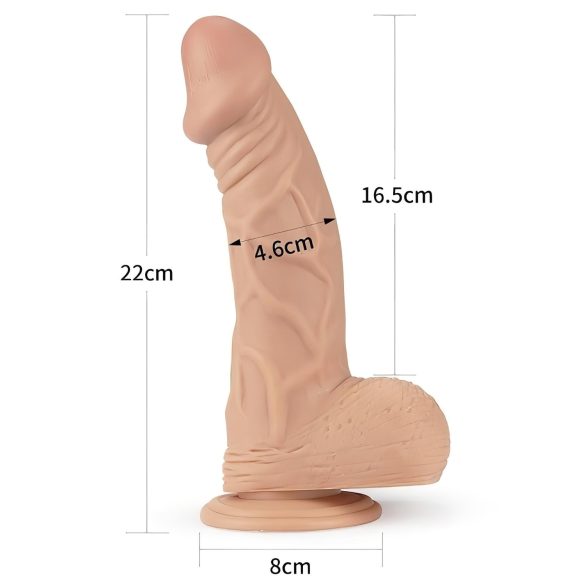 Lovetoy Real Extreme - dildo med sugkopp - 23cm - natur