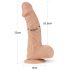 Lovetoy Real Extreme - dildo med sugkopp - 23cm - natur