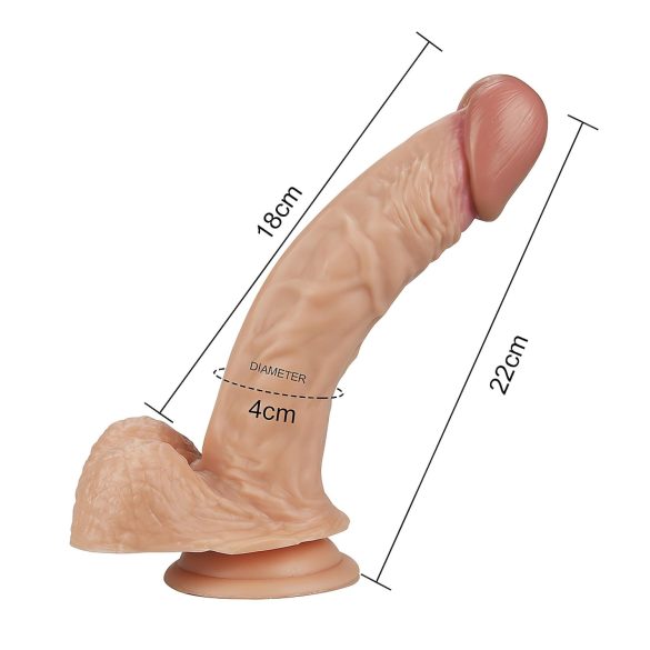 Lovetoy Real Extreme - G-punkt dildo - realistisk 21cm - naturfärg