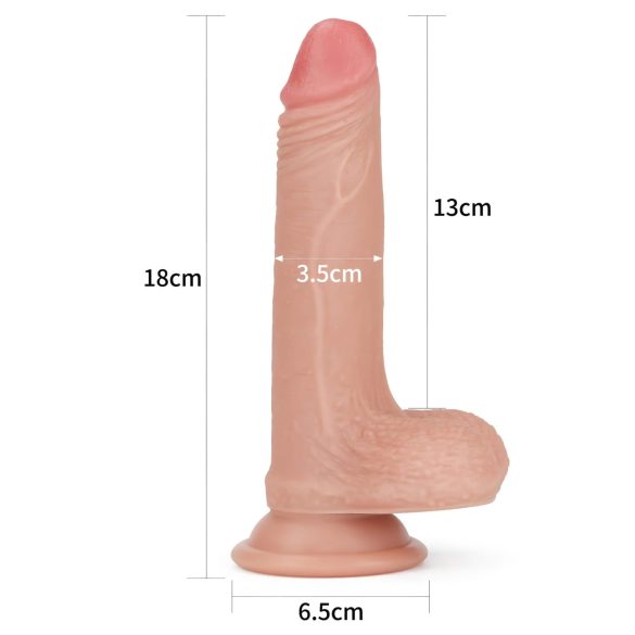 Lovetoy Nature Cock - realistisk dildo - dubbelskiktad - 18cm - hudfärg