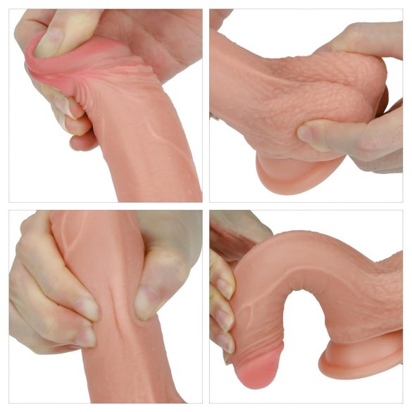 Lovetoy Nature Cock - realistisk dildo - dubbelskiktad - 18cm - hudfärg