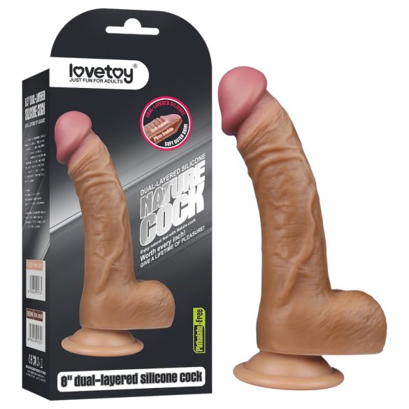 Lovetoy - realistisk böjd dildo - 20 cm - hudfärg