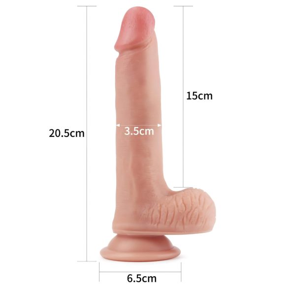 Lovetoy Nature Cock - realistisk dildo - dubbellager - 20cm - natur