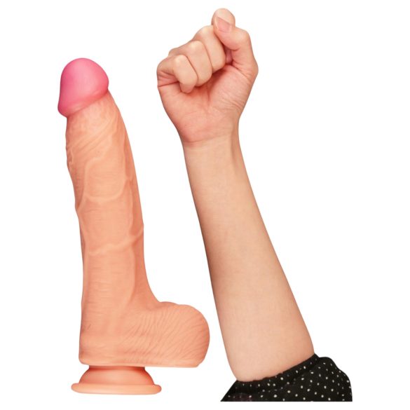 Lovetoy - realistisk dildo med två lager - 25cm - hudfärgad