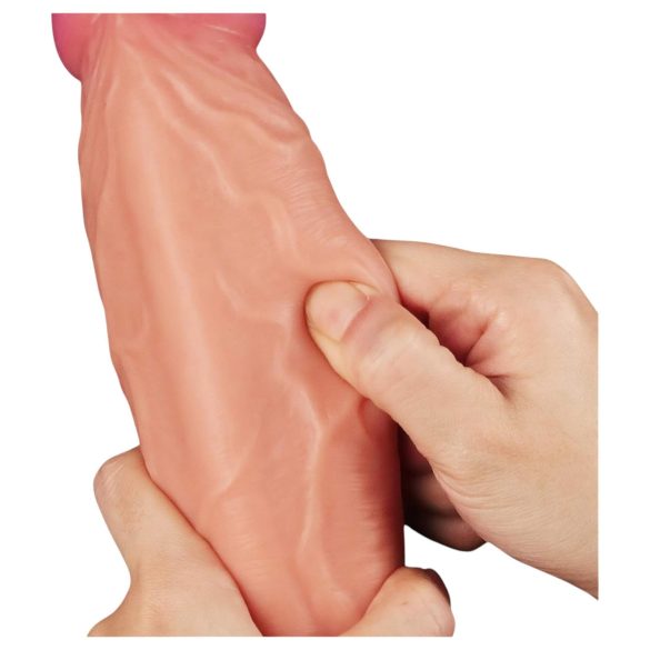 Lovetoy - realistisk dildo med två lager - 25cm - hudfärgad