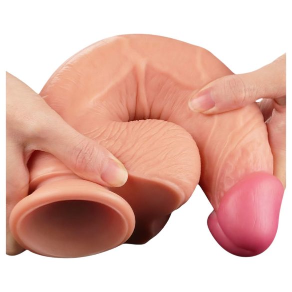Lovetoy - realistisk dildo med två lager - 25cm - hudfärgad