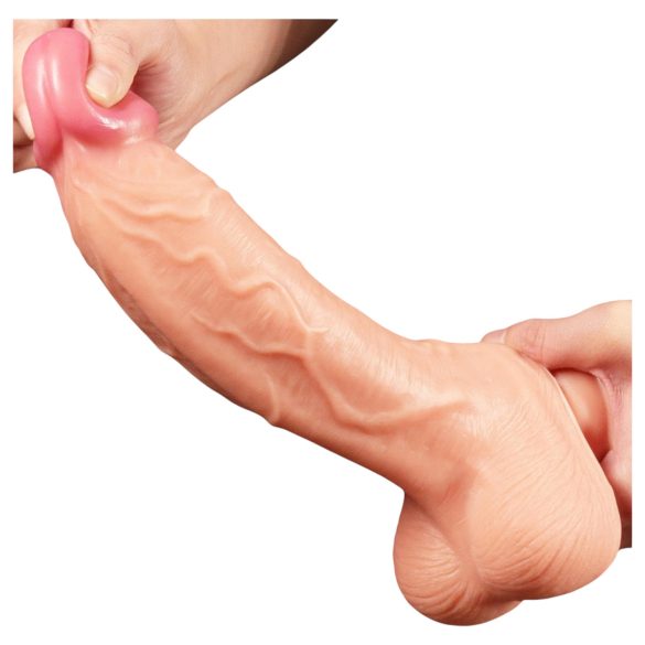 Lovetoy - realistisk dildo med två lager - 25cm - hudfärgad