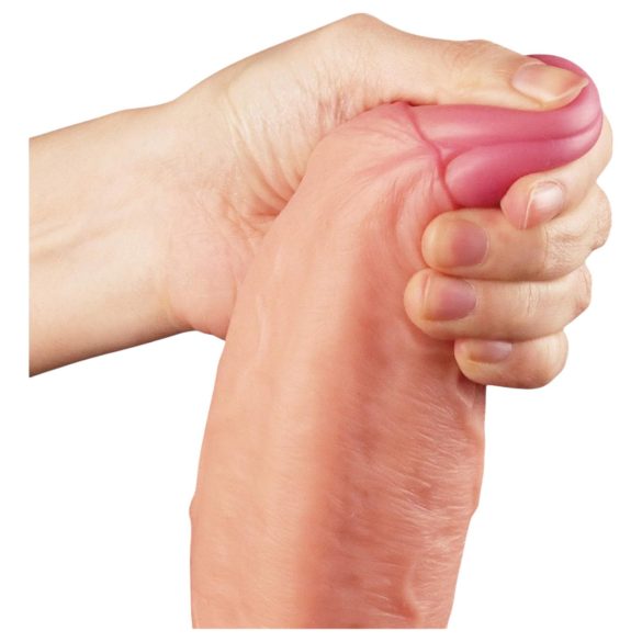 Lovetoy - dildo realistisk tvålagers - naturfärg - 28cm