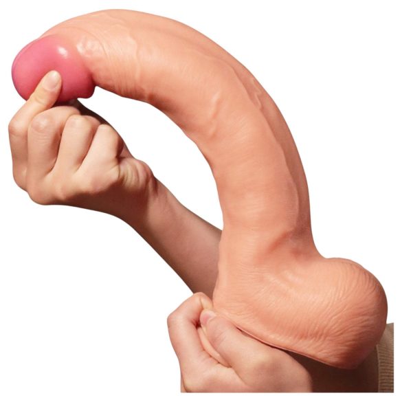 Lovetoy Nature Cock - realistisk dildo - dubbelskikt - 30cm - naturfärg