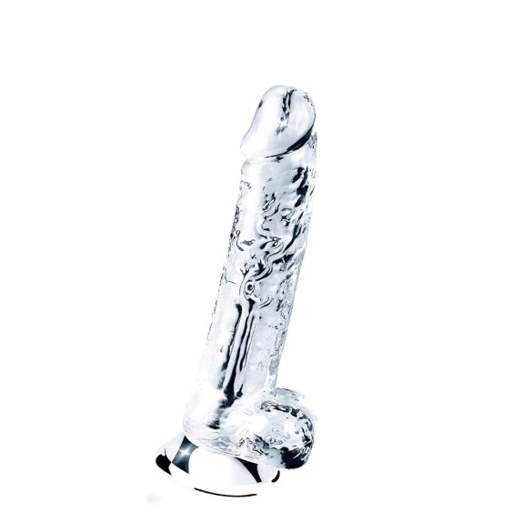Lovetoy Flawless Klar - sugkopp dildo - 19cm (genomskinlig)
