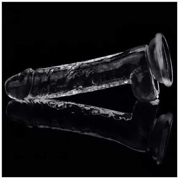 Lovetoy Flawless Clear - dildo med sugkopp - 19 cm - transparent
