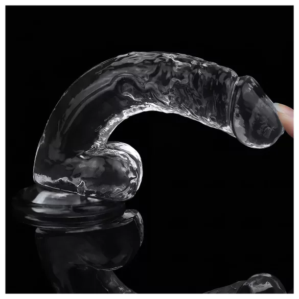 Lovetoy Flawless Clear - dildo med sugkopp - 19 cm - transparent