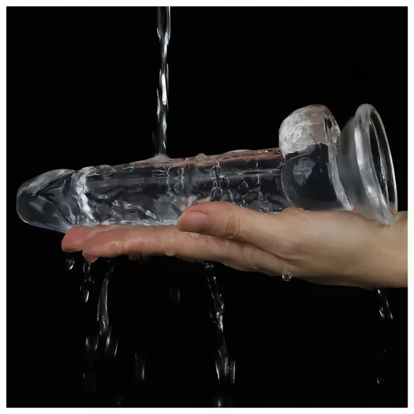 Lovetoy Flawless Clear - dildo med sugkopp - 19 cm - transparent