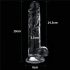 Lovetoy Flawless Klar - sugkopp dildo - 19cm (genomskinlig)