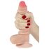 Lovetoy Sliding-Skin - dubbelhuds dildo - 18cm - natur