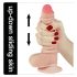 Lovetoy Sliding-Skin - dubbelhuds dildo - 18cm - natur