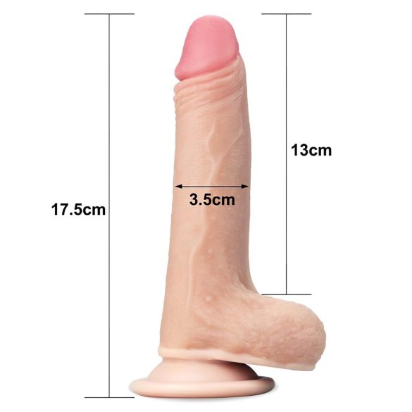 Lovetoy Sliding-Skin - dubbelhuds dildo - 18cm - natur